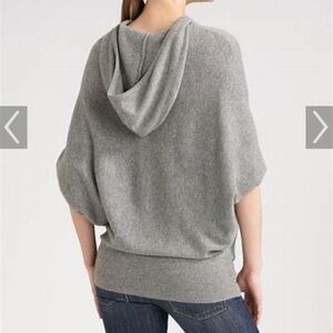 Vince Charcoal Hooded Cashmere Pullover/Poncho Style Sweater